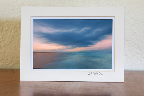 I captured this image by accident. I was standing at the waters edge with my tripod photographing when a large wave washed ashore, I had to grab the camera and run for it. This is how it turned out. This photo was taken at Frisco Beach on Cape Hatteras National Seashore.