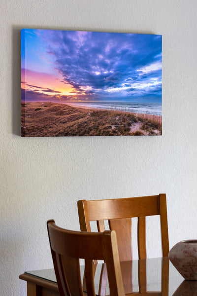 Looking out over the great expanse of dunes in the Cape Hatteras National Seashore. Photographed from the top of a dune in Frisco on the Outer Banks of NC.