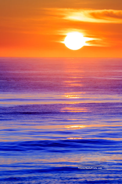 Sunrise over the Atlantic Ocean in Kitty Hawk North Carolina.