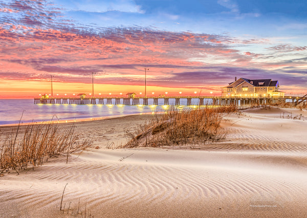 Early morning sunrise at Jenette's fishing pier in Nags Head North Carolina.