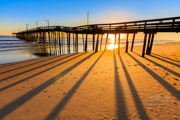 Morning shadows at Nags Head Pier.