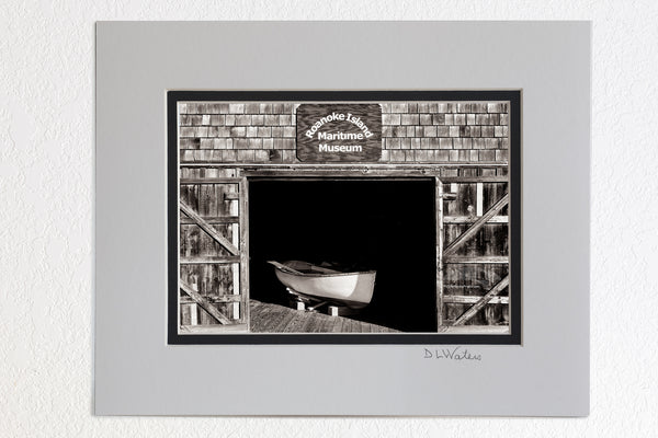 Open back doors of the  Roanoke Island Maritime Museum in Manteo On the Outer Banks of NC.