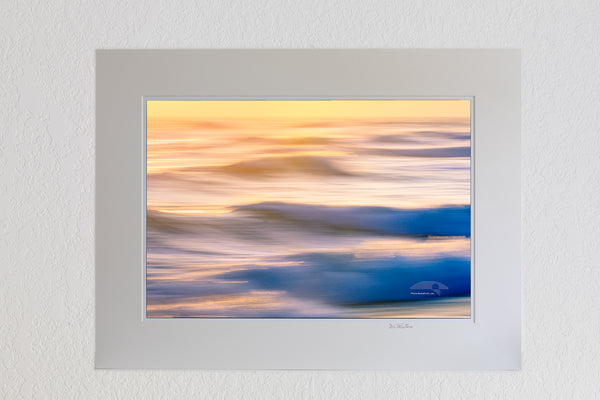 13x19 Luster print in a ivory 18x24 mat of Kill Devil Hills morning surf impression on the Outer Banks of North Carolina.
