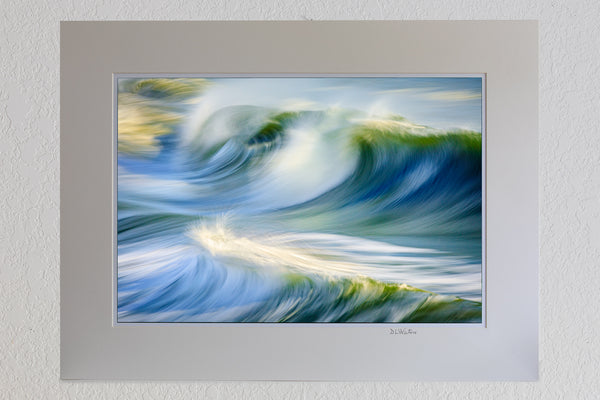 13 x 19 luster print in a 18 x 24 ivory mat of turbulent surf at Kill Devil Hills after a storm on the Outer Banks of North Carolina.