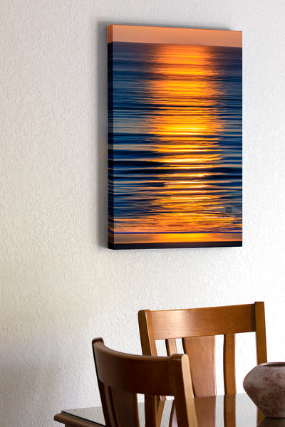 20"x30" x1.5" stretched canvas print hanging in the dining room of Moving the camera back-and-forth while the shutter was open created these lines of light in the ocean surf on the Outer Banks of North Carolina.