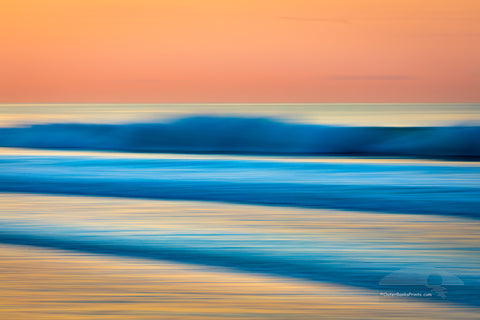 This is an impressionistic long exposure while moving the camera on a beautiful morning sunrise at Cape Hatteras National Seashore in Frisco on the Outer Banks of North Carolina.