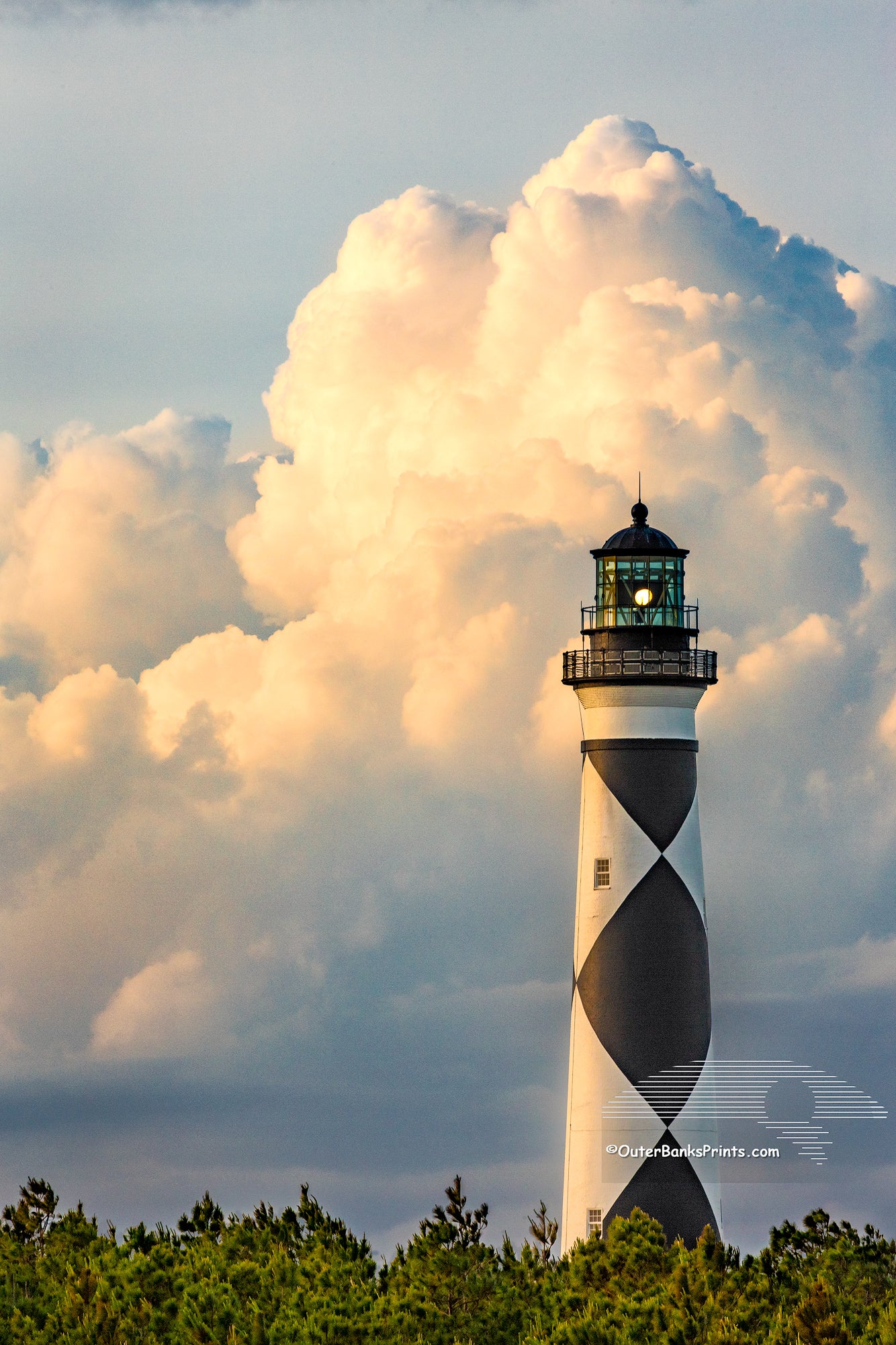 Late afternoon clouds forming over Cape Lookout Lighthouse on the Core Banksof NC.