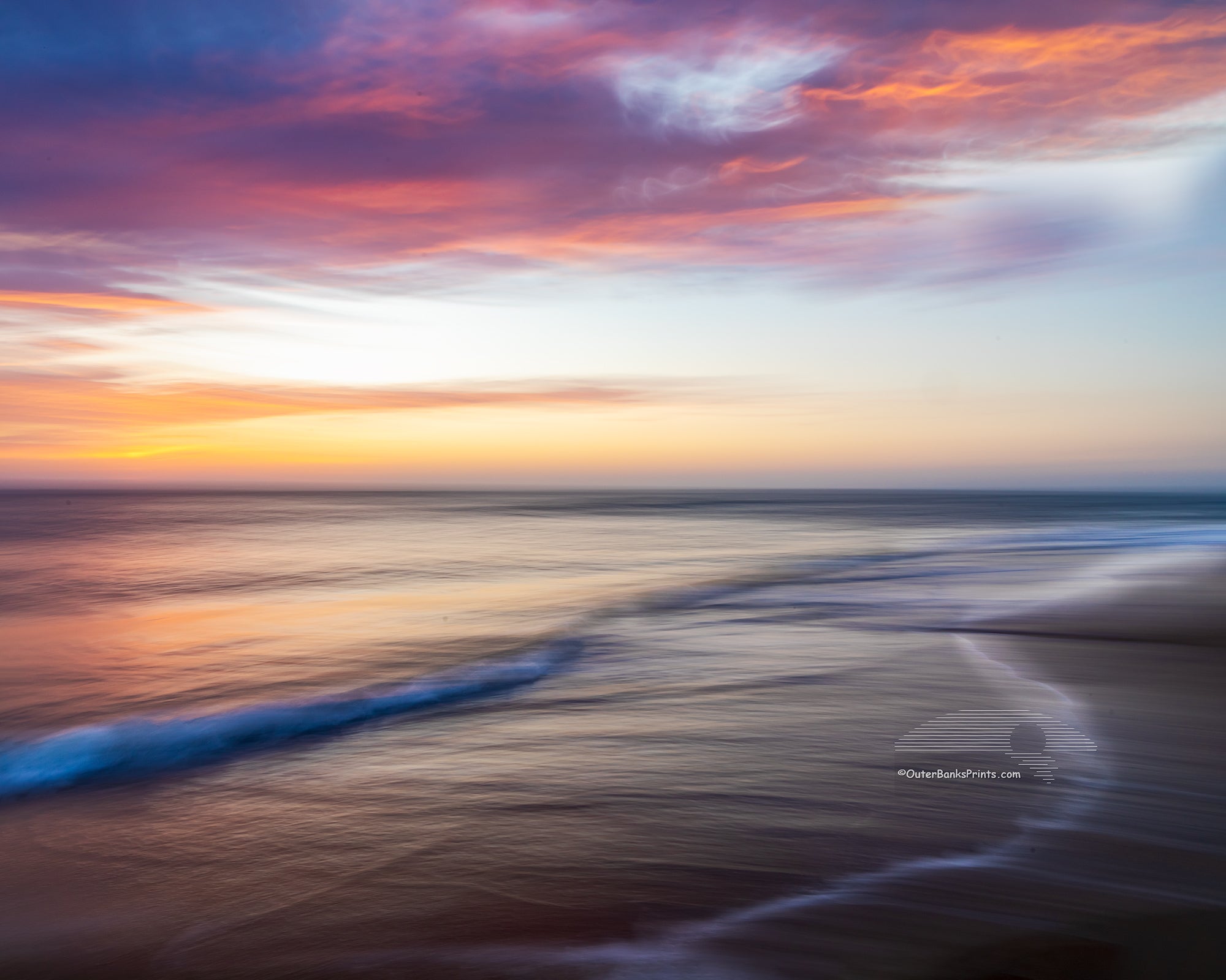 This impressionistic photo was taken at sunrise on Coquina Beach, Outer Banks NC.