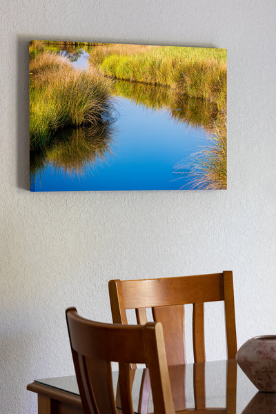 20x30 Canvas print of This marshy Creek was photographed in Wanchese on the Outer Banks of North Carolina.