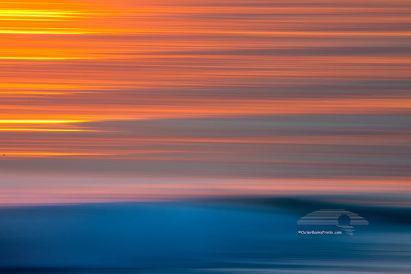 Sunrise on surf with camera movement on the Outer Banks of North Carolina.