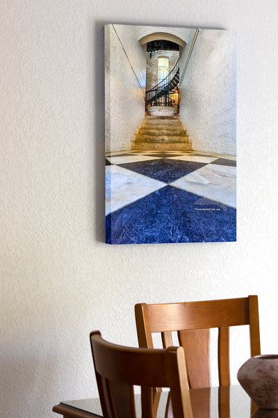 20"x30" x1.5" stretched canvas print hanging in the dining room of Currituck Beach Lighthouse tile entrance in Corolla,NC.