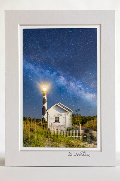 Cape Lookout Lighthouse and Milky Way on the Corer Banks of North Carolina.