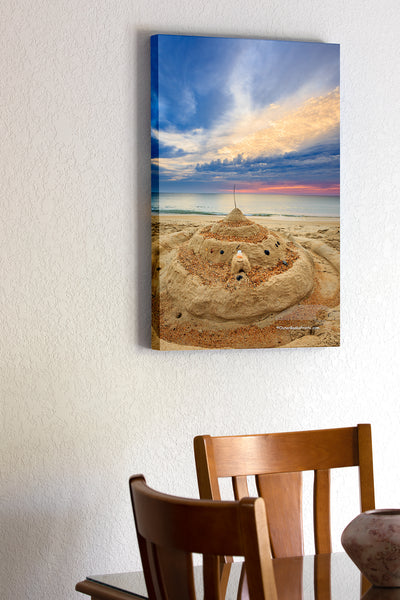 20"x30" x1.5" stretched canvas print hanging in the dining room of Sunrise sandcastle in Kitty Hawk, NC on the Outer Banks.
