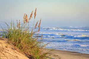 Sunny Cape Hatteras beach morning on the Outer Banks of NC.