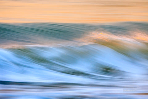 Long shutter speed showing the motion of the surf at sunrise on the Outer Banks.