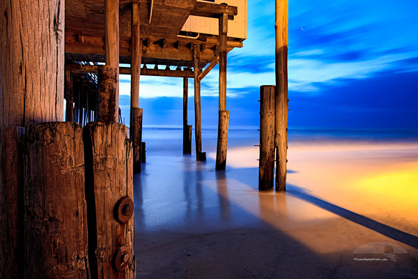 Twilight at Kitty Hawk Pier, Outer Banks NC.