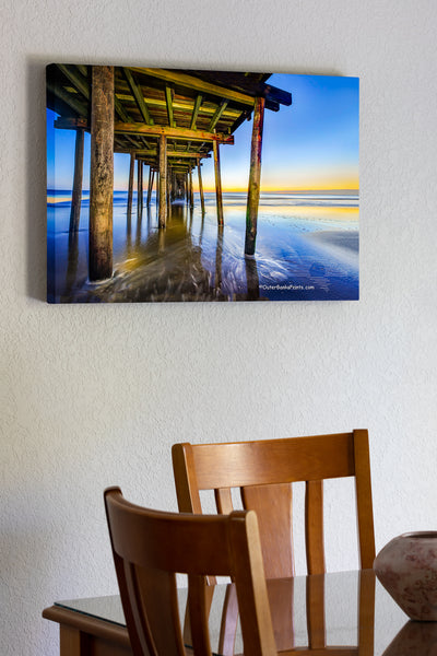 20"x30" x1.5" stretched canvas print hanging in the dining room of For this photo I used a flashlight while the shutter was open to paint in details under the pier.