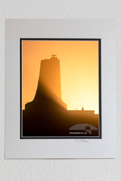8 x 10 luster print in a 11 x 14 ivory and black double mat of Shadow and sunlight at the Wright Brothers National Memorial in Kill Devil Hills, NC on the Outer Banks.